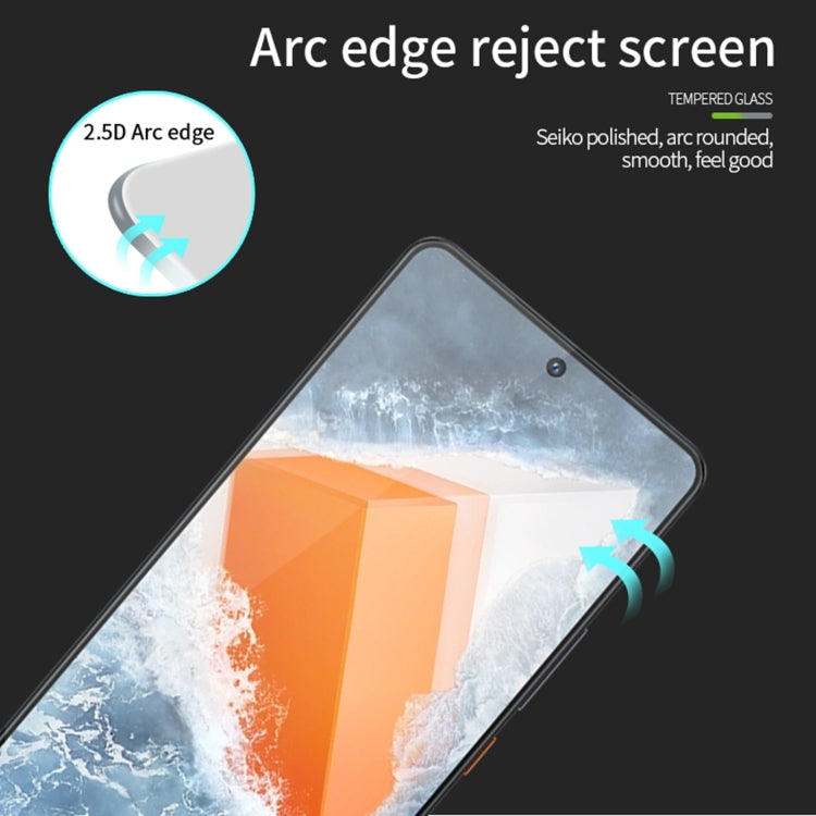 Tempered glass screen protector film with 2.5D arc edge for a smooth rounded fit