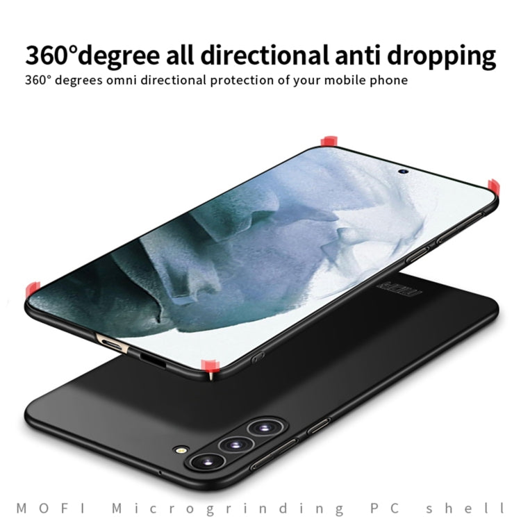Blue ultra-thin hard phone case with camera cutouts and corner protection.
