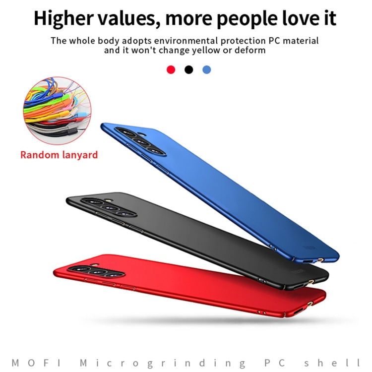 Blue, black, and red hard phone cases laid out with camera openings visible.