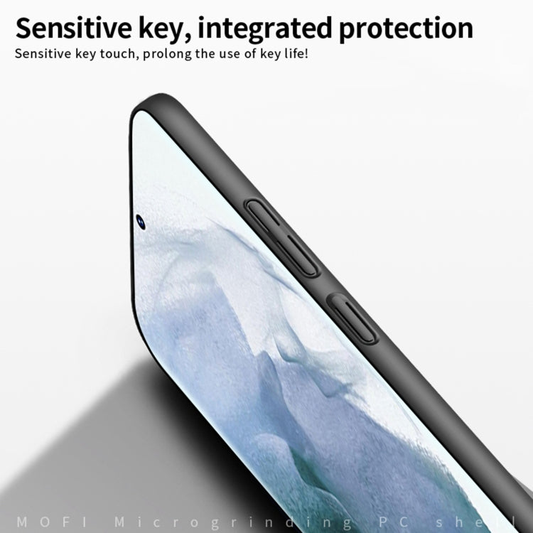 Black ultra-thin hard phone case with side button opening and camera cutout.