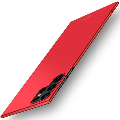 MOFI red micro-frosted phone case with camera cutouts for ultra-thin protection
