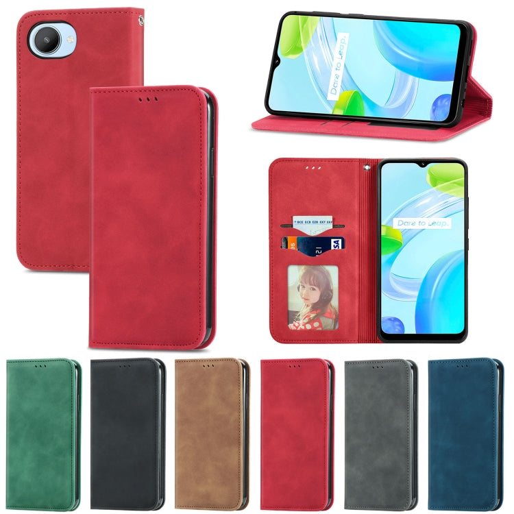 Magnetic flip wallet phone case in multiple colors, showing camera cutouts and front cover