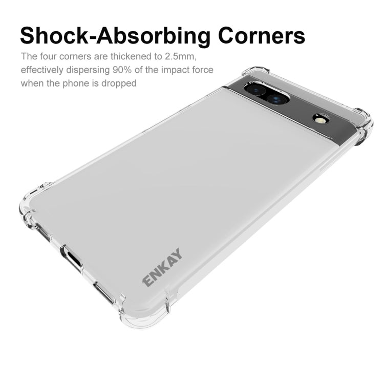TPU phone case for Google Pixel 7A with shock-absorbing corners, ENKAY