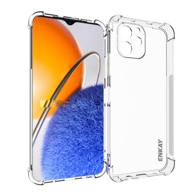 Clear TPU shockproof phone case with precise cutouts and raised edges