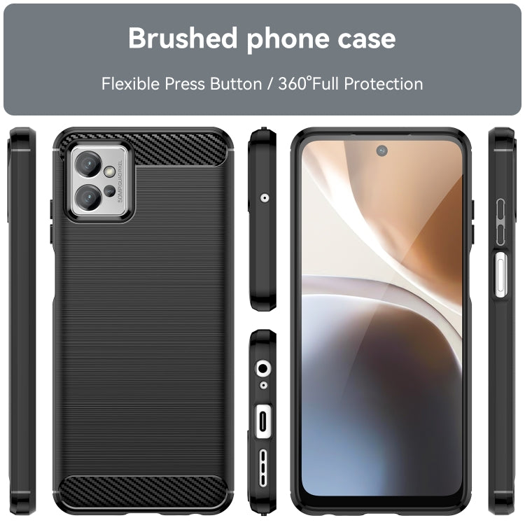 Black brushed texture TPU phone case shown front and back with side button openings