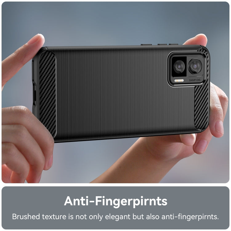 Brushed texture TPU phone case with camera cover, held in hands