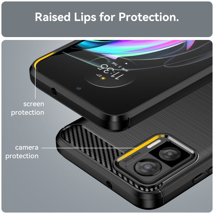 Brushed texture TPU phone case with raised screen and camera lip, black