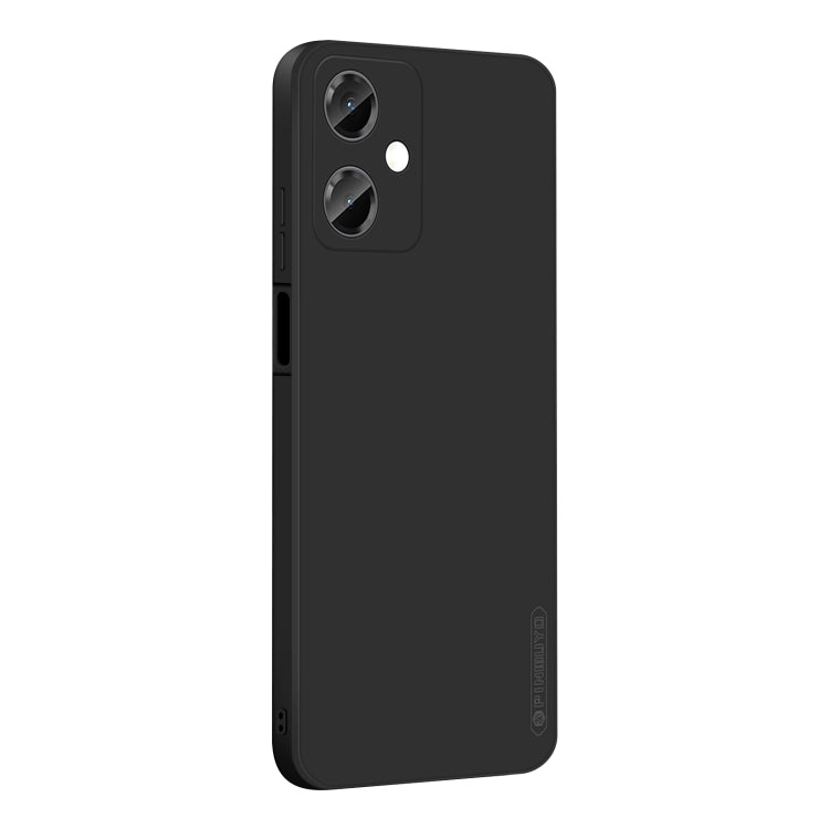 Black liquid silicone TPU phone case with cutouts for camera and ports.
