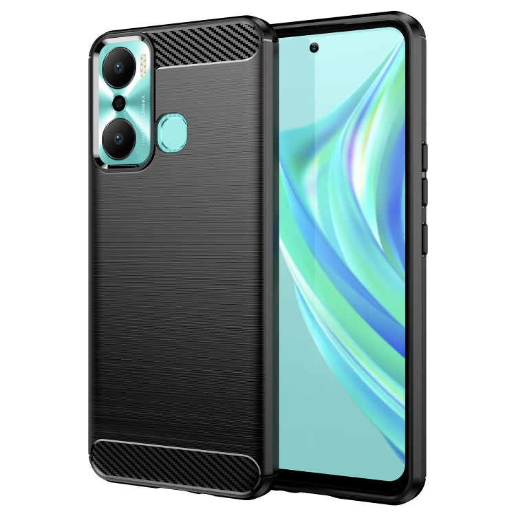 Brushed Texture Carbon Fiber TPU Phone Case, For Infinix Hot 20, For Infinix Hot 20 Play
