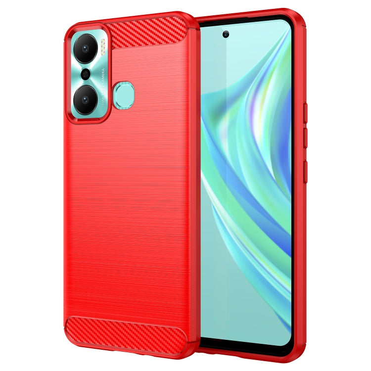 Brushed Texture Carbon Fiber TPU Phone Case, For Infinix Hot 20, For Infinix Hot 20 Play