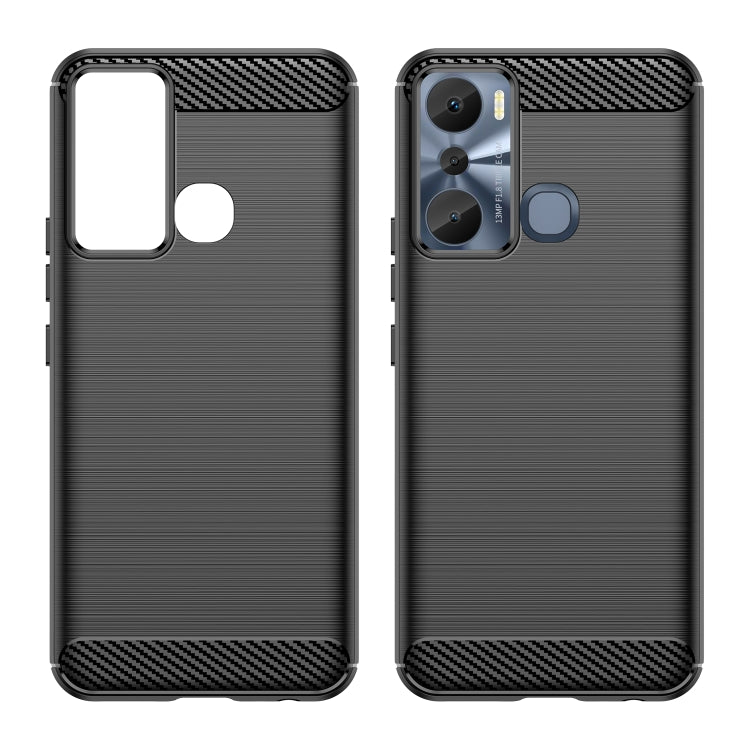 For Infinix Hot 20i Brushed Texture Carbon Fiber TPU Phone Case, For Infinix Hot 20i