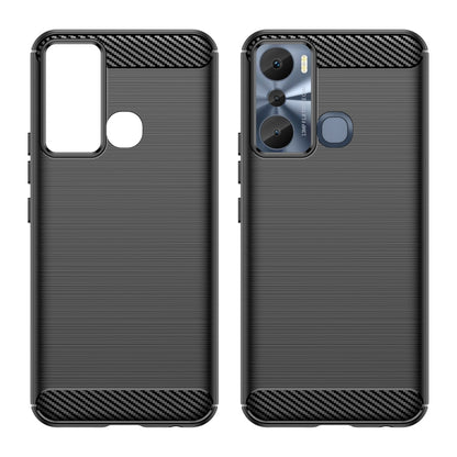 For Infinix Hot 20i Brushed Texture Carbon Fiber TPU Phone Case, For Infinix Hot 20i