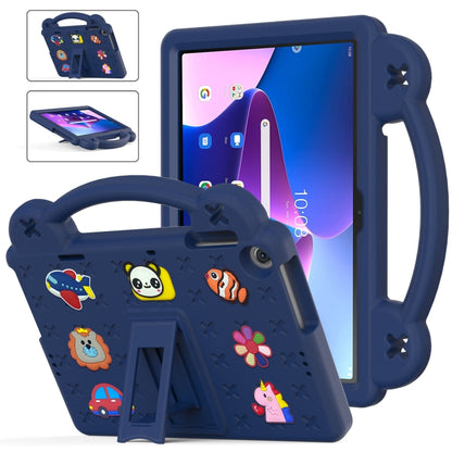 Children's EVA tablet case with handle kickstand, navy with cartoon animals, for 10.1