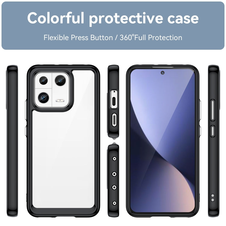 Phone case with clear back and black edges, side button and port cutouts