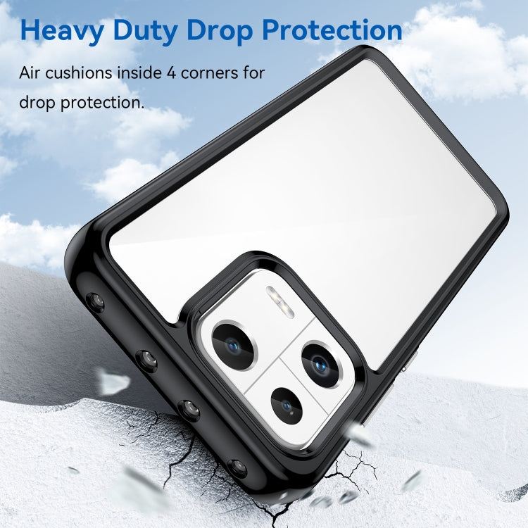 Phone case with clear back and black bumper, corner drop protection design