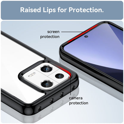 Phone case with clear back, black bumper, raised screen and camera protection