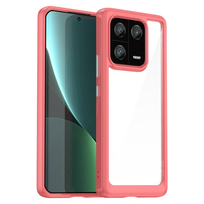 Red acrylic TPU phone case with clear back and camera cutout
