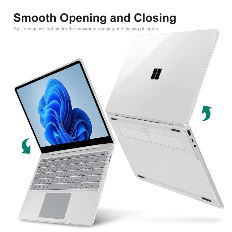 Transparent hard laptop case for Surface Laptop Go, fitted cover with open-and-close access