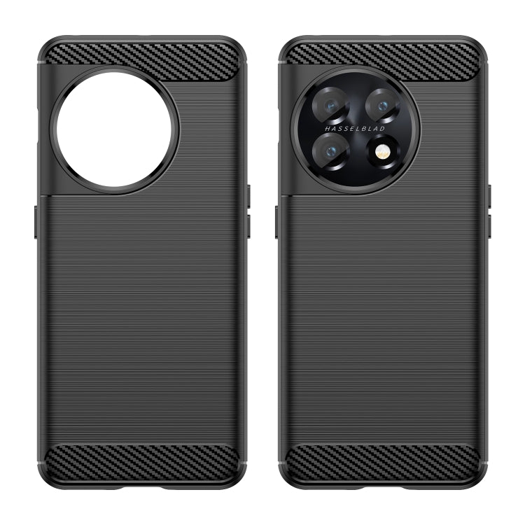 Brushed texture TPU phone case, black; back view with camera opening