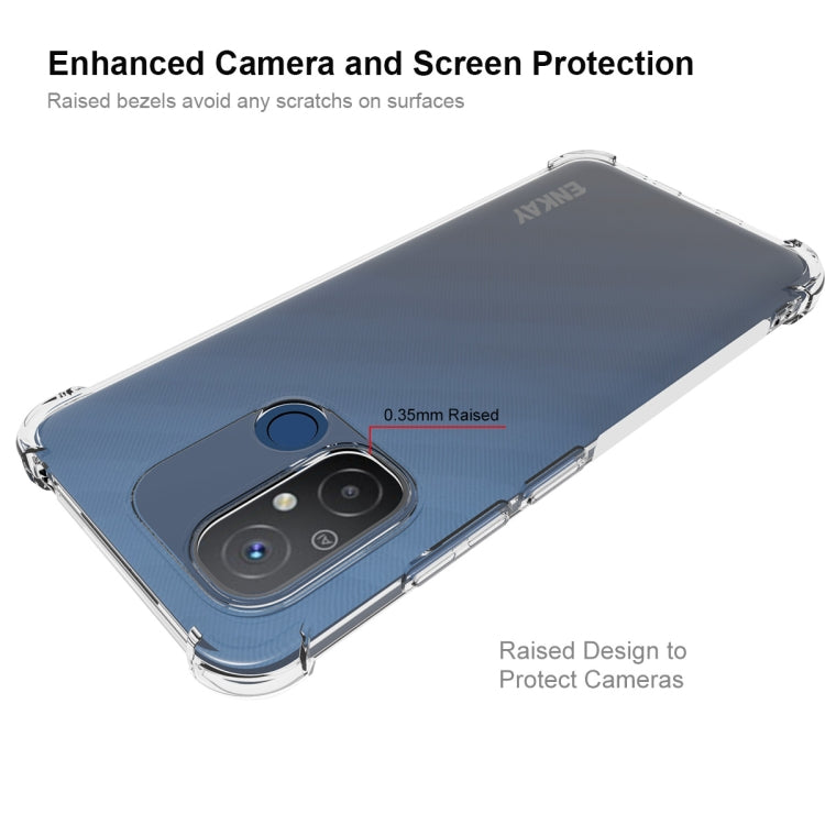 Clear TPU phone case with raised camera and screen bezel for Redmi 12C 4G