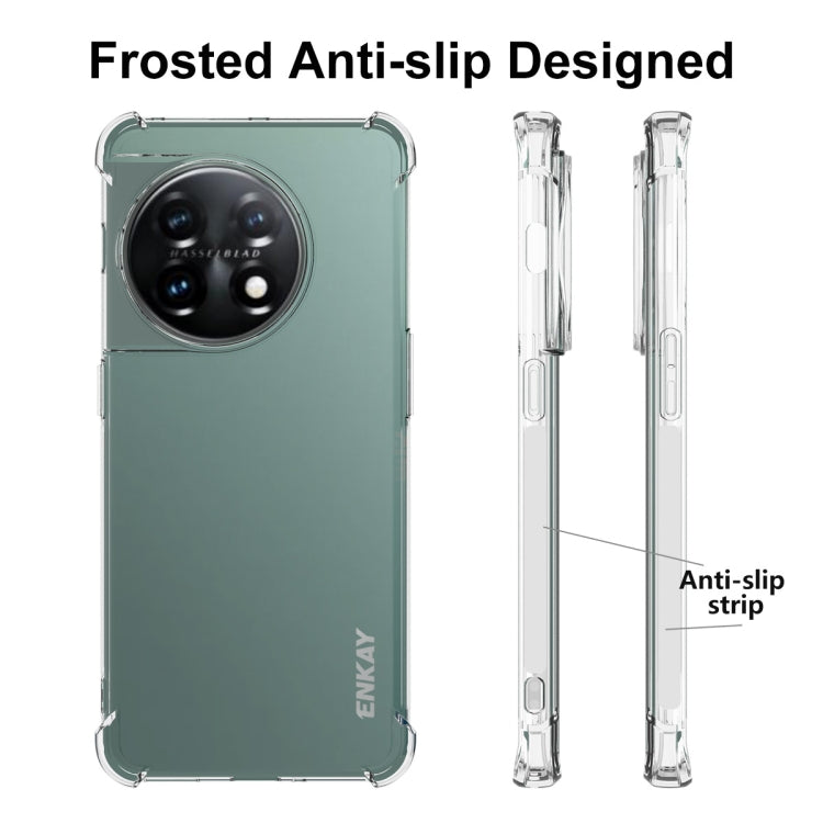 Frosted anti-slip TPU phone case with clear shockproof sides for OnePlus 11 5G