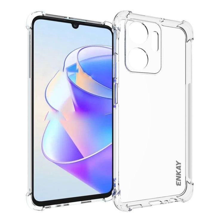 Clear TPU shockproof phone case with raised edges and camera cutouts