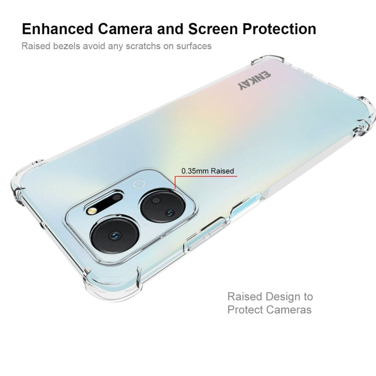 Clear TPU phone case with raised camera and screen protection bezels