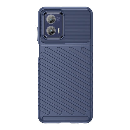 Blue shockproof TPU phone case with textured grip and camera cutouts
