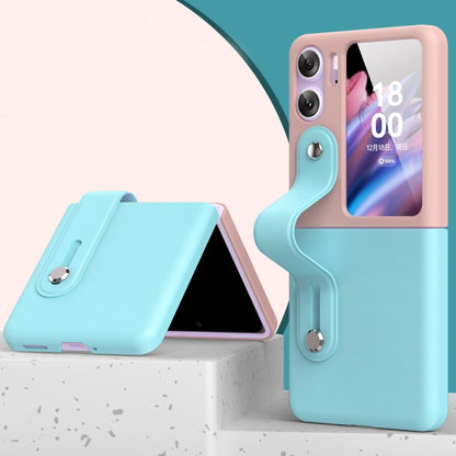 Skin Color Contrast Wrist Strap Bracket Folding Phone Case, For OPPO Find N2 Flip