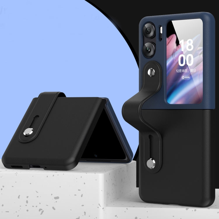 Skin Color Contrast Wrist Strap Bracket Folding Phone Case, For OPPO Find N2 Flip