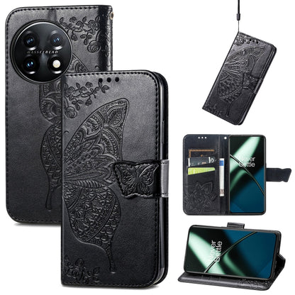 Black embossed butterfly flower flip leather phone wallet case with card slots