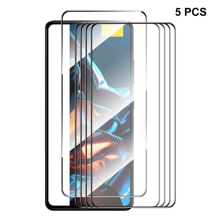 Set of 5 clear 2.5D tempered glass full-glue screen protectors