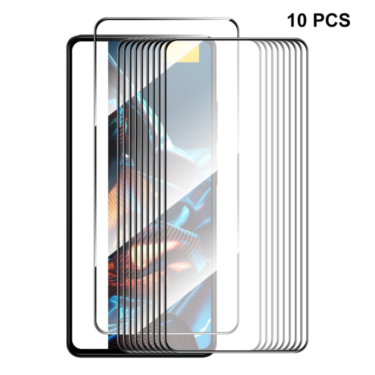 Set of 10 clear 2.5D tempered glass full-glue screen protectors