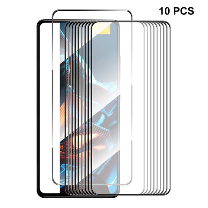 Set of 10 clear 2.5D tempered glass full-glue screen protectors