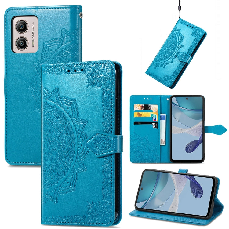 Mandala Flower Embossed Horizontal Flip Leather Phone Case, For Motorola  Moto G53 5G