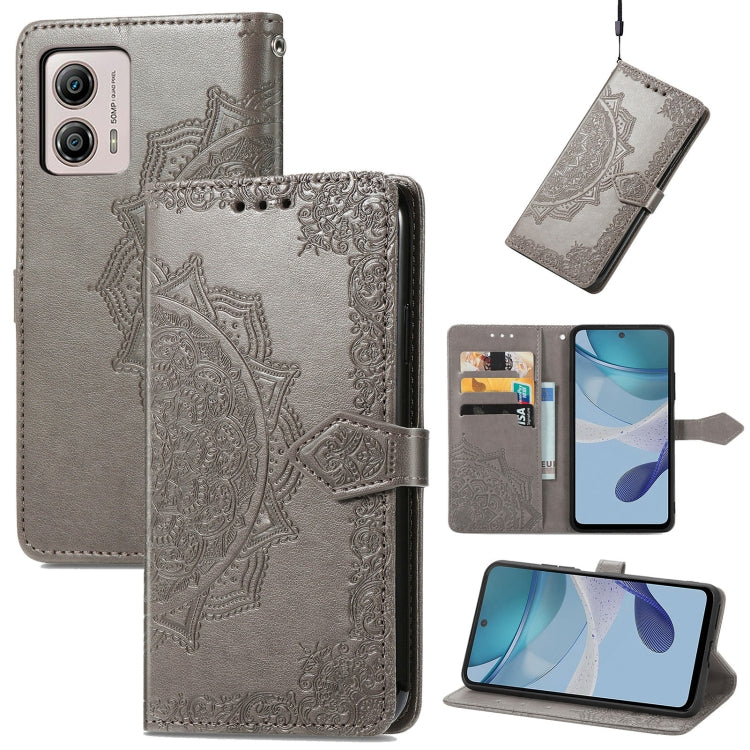 Mandala Flower Embossed Horizontal Flip Leather Phone Case, For Motorola  Moto G53 5G