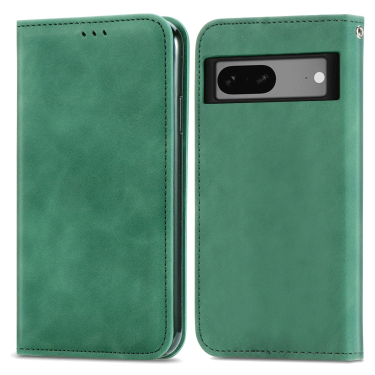 Green magnetic flip leather phone case, back cover and folded front view.