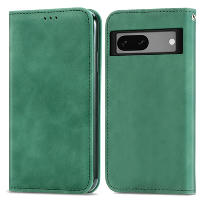 Green magnetic flip leather phone case, back cover and folded front view.