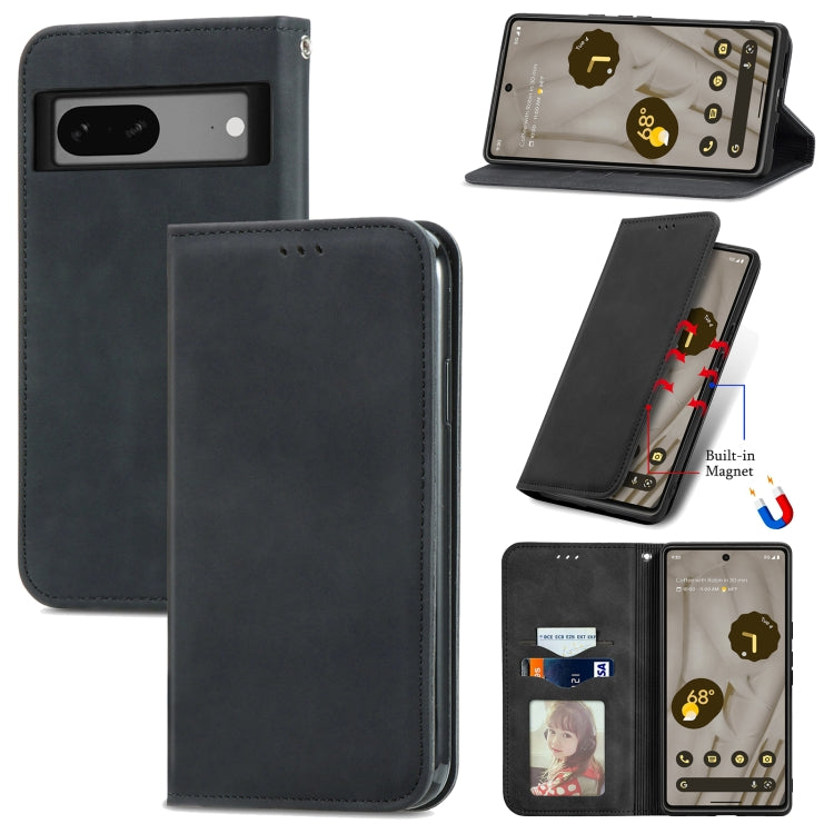 Black magnetic flip leather phone case with front cover and stand view.