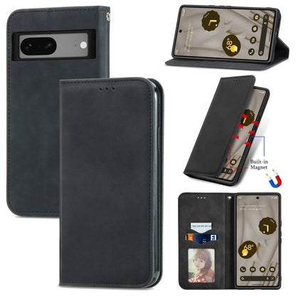 Black magnetic flip leather phone case with front cover and stand view.
