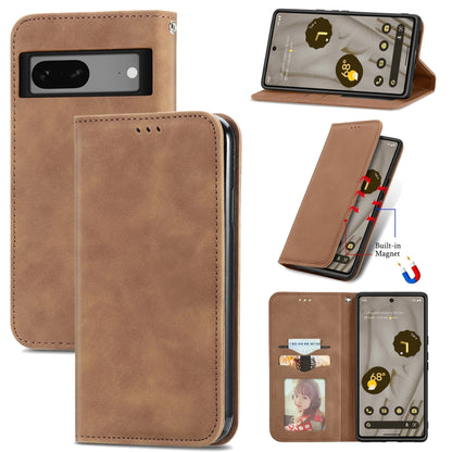 Brown magnetic flip leather phone case with card slot and stand