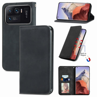 Black magnetic flip leather phone case with card slot and viewing stand