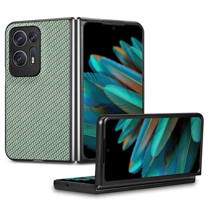 Carbon Fiber Texture Leather Back Cover Phone Case, For Honor Magic Vs, For OPPO Find N2 Flip, For OPPO Find N2, For Google Pixel Fold