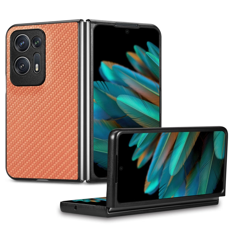 Carbon Fiber Texture Leather Back Cover Phone Case, For Honor Magic Vs, For OPPO Find N2 Flip, For OPPO Find N2, For Google Pixel Fold