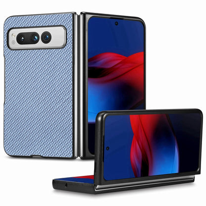 Carbon Fiber Texture Leather Back Cover Phone Case, For Honor Magic Vs, For OPPO Find N2 Flip, For OPPO Find N2, For Google Pixel Fold