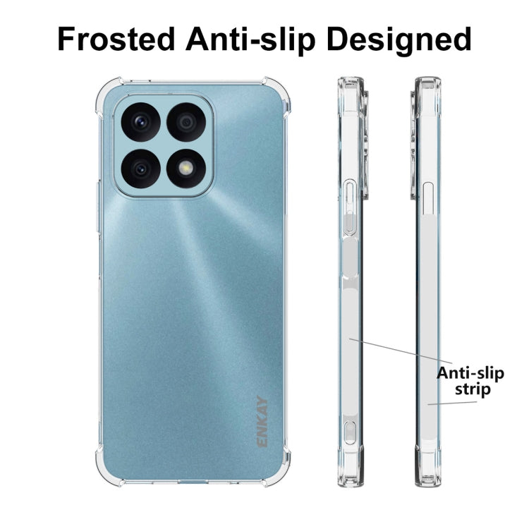 Transparent phone case with frosted anti-slip back and side grip edges