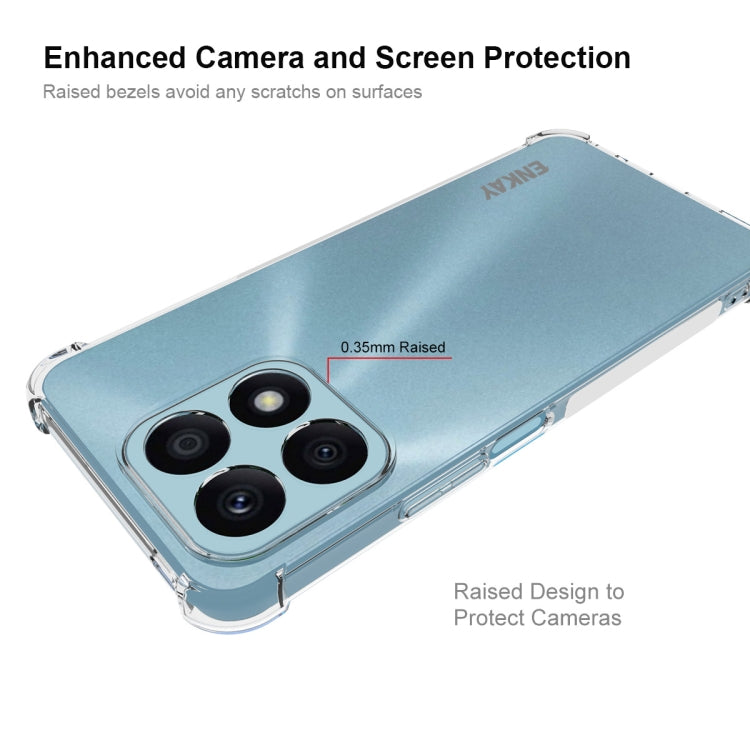 Clear phone case with raised camera bezel and screen protection lip