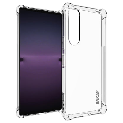 Crystal clear TPU shockproof phone case for Sony Xperia 1 V, raised edges