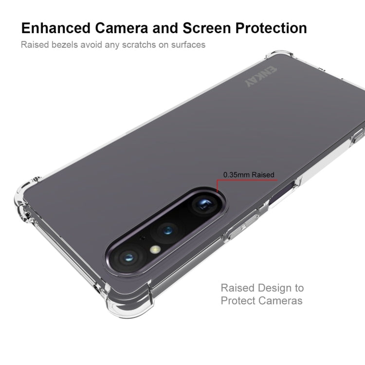 TPU phone case with raised camera and screen-edge protection for Sony Xperia 1 V