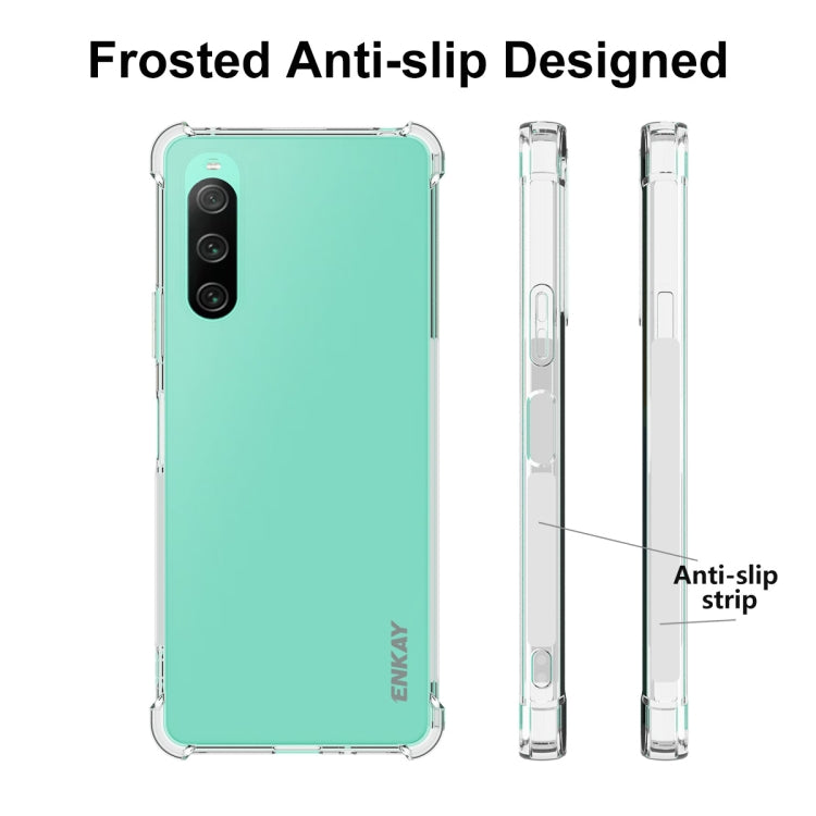 Clear TPU phone case with frosted anti-slip back for Xperia 10 V